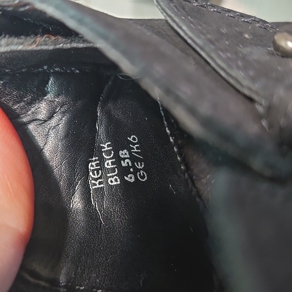 Earth Women's Keri Black Peep-Toe Ankle Boots Leather Heels Shoes Sz 6.5B - Picture 10 of 10